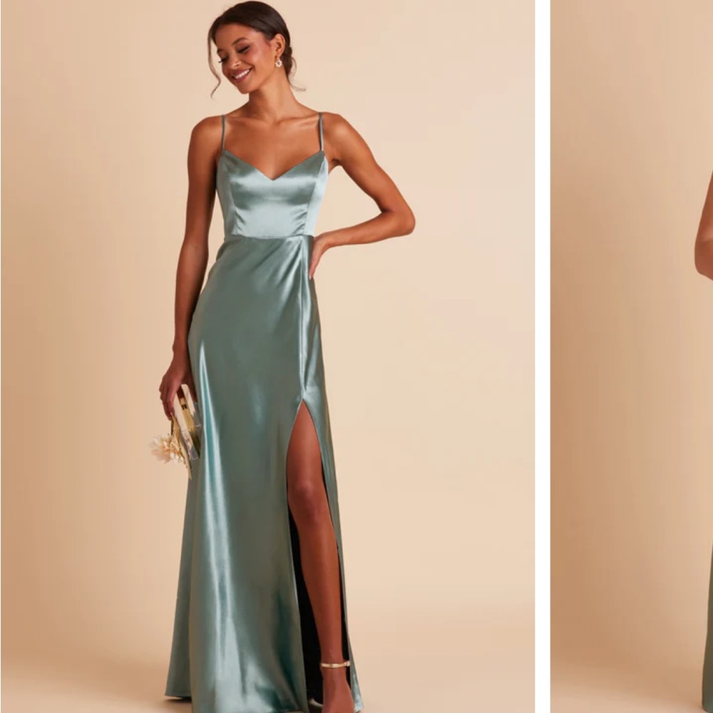 Seaglass satin Jay dress Birdy Grey